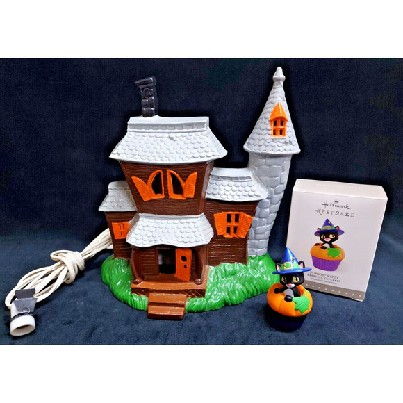 Pacific Rim Ceramic Light Up Electric Scary Haunted House Halloween Decor - Picture 1 of 9